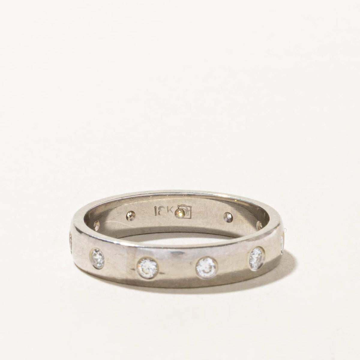 18k Eternity Flush Set Diamond Band | 0.32ctw | 3.85mm | SZ 6.5