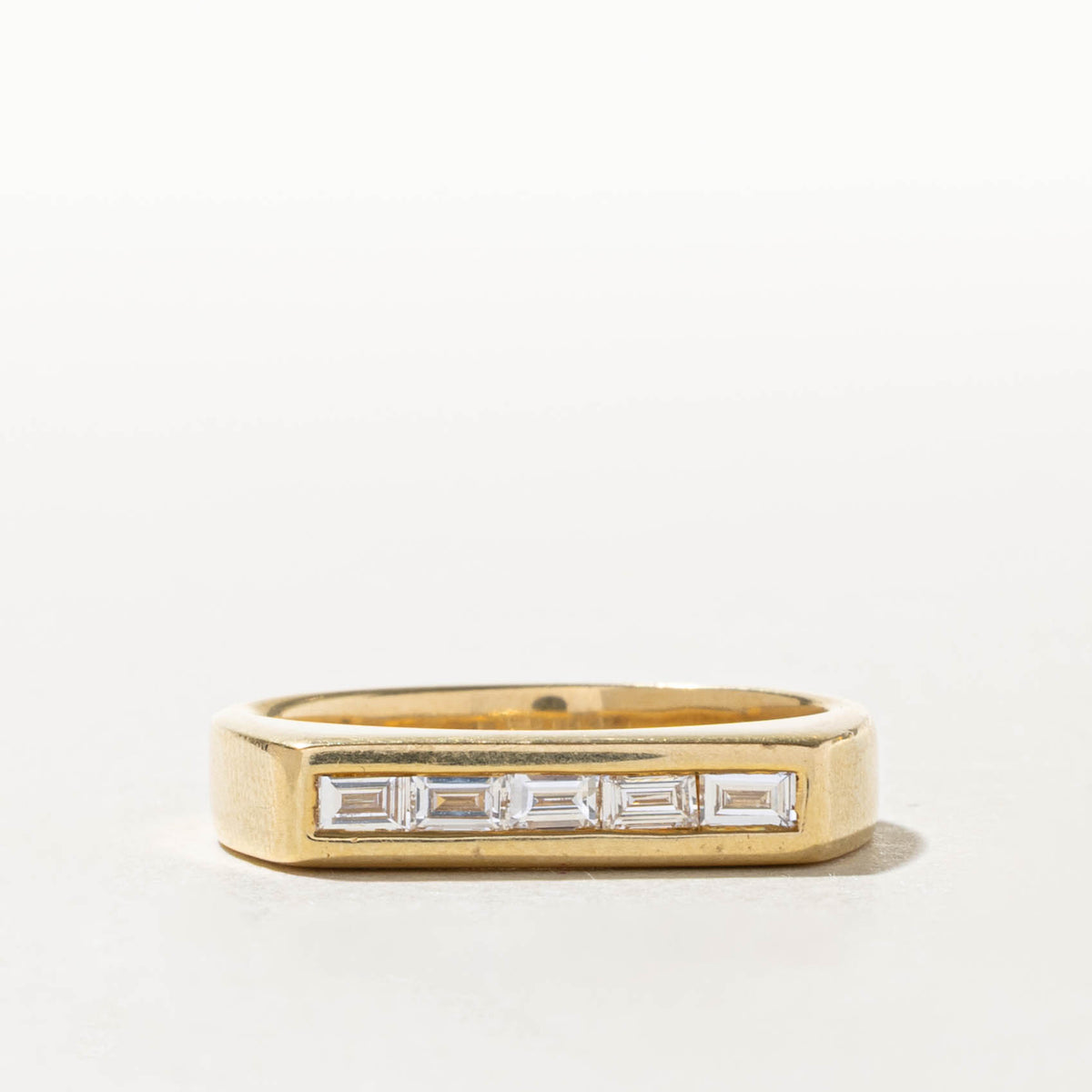 18k Five Stone Baguette Cut Diamond Band | 0.30ctw | 4.45mm | SZ 9.25