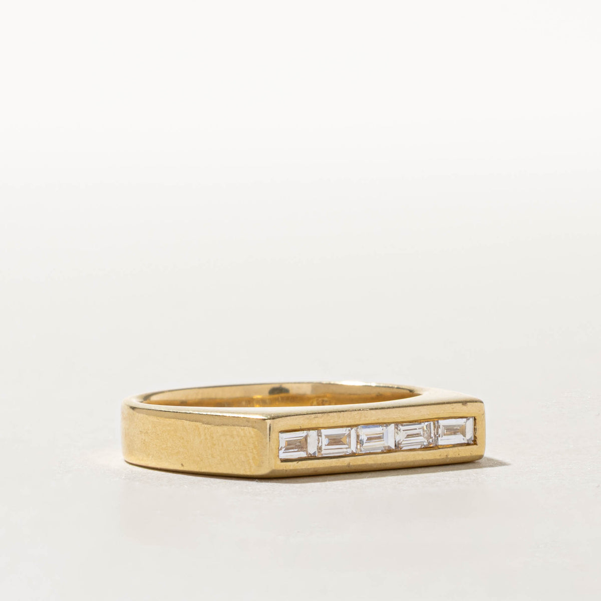 18k Five Stone Baguette Cut Diamond Band | 0.30ctw | 4.45mm | SZ 9.25