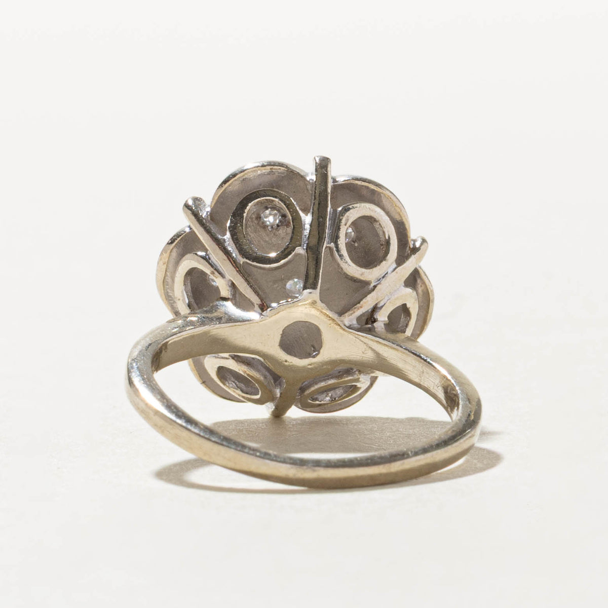 14k Diamond Cluster Floral Cocktail Ring | 0.42ctw | SZ 5.25
