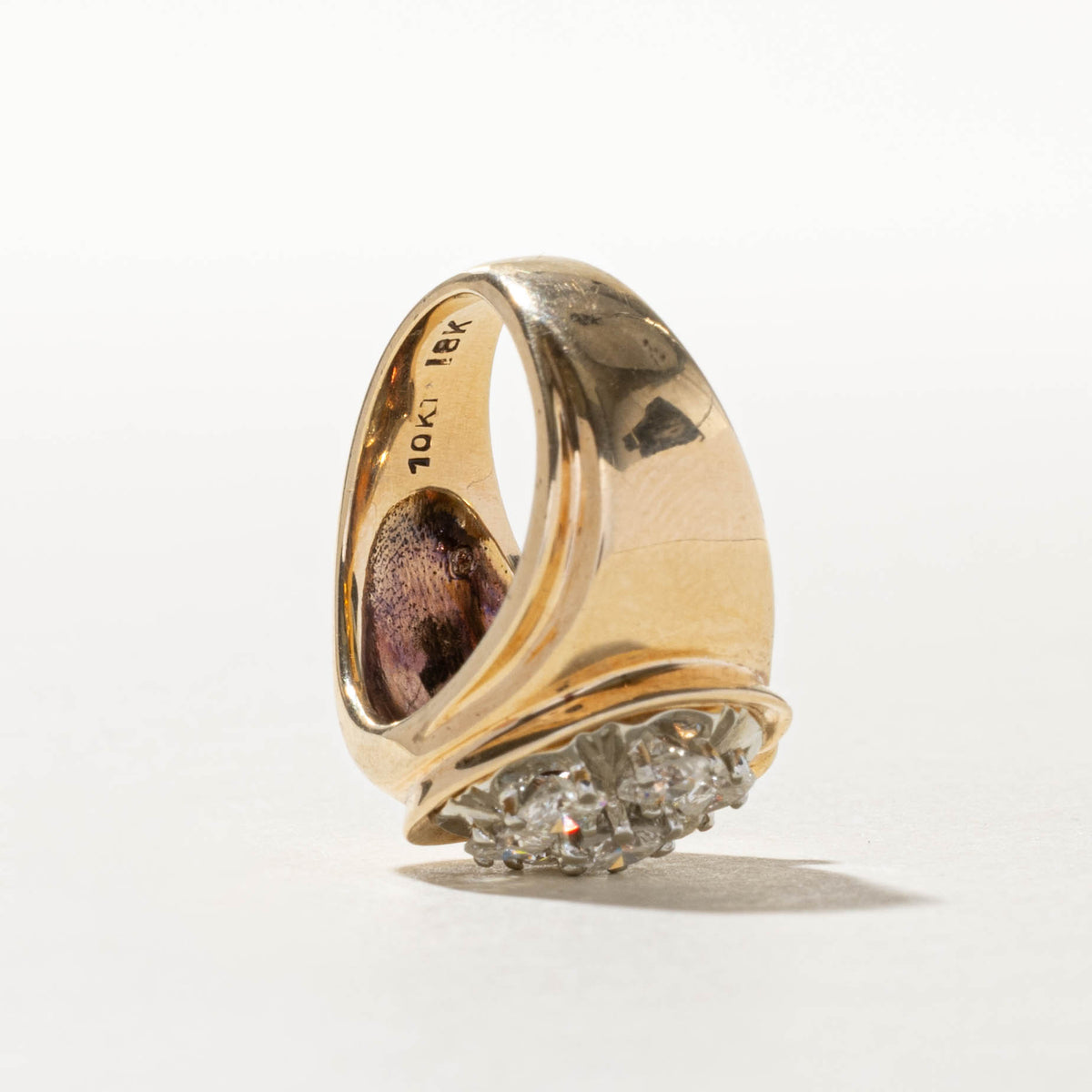 10k Illusion Set Diamond Cluster Cocktail Ring | 1.00ctw | SZ 3.75