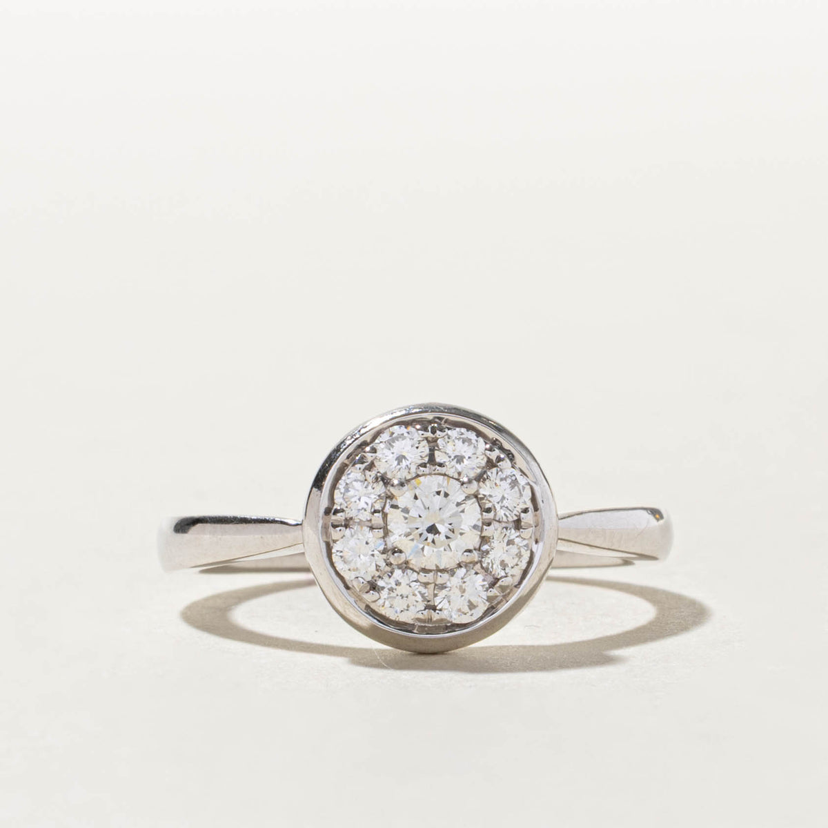 14k Bezel Set Diamond Cluster Ring | 0.46ctw | SZ 7.25