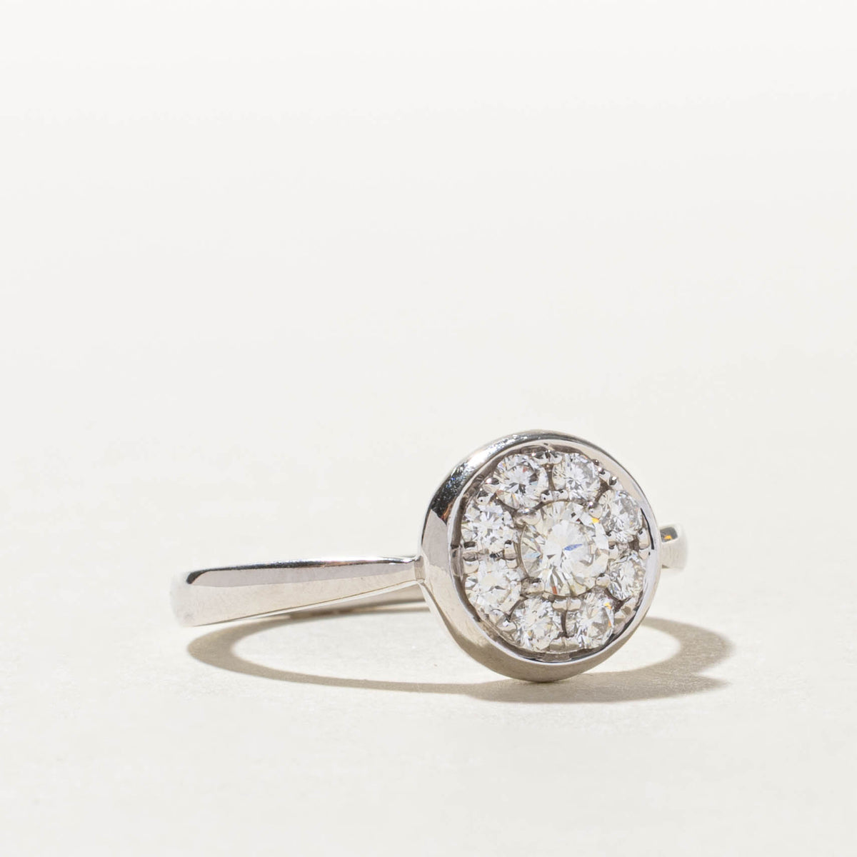14k Bezel Set Diamond Cluster Ring | 0.46ctw | SZ 7.25