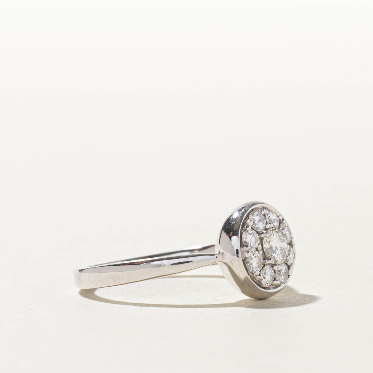 14k Bezel Set Diamond Cluster Ring | 0.46ctw | SZ 7.25