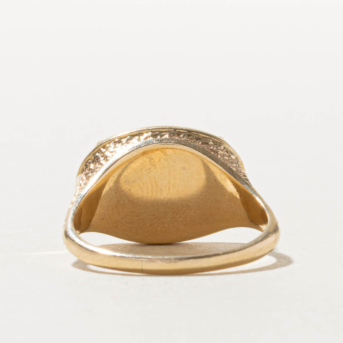 10k Diamond Grooved Geometric Triangle Signet Ring | 0.55ctw | SZ 7.25