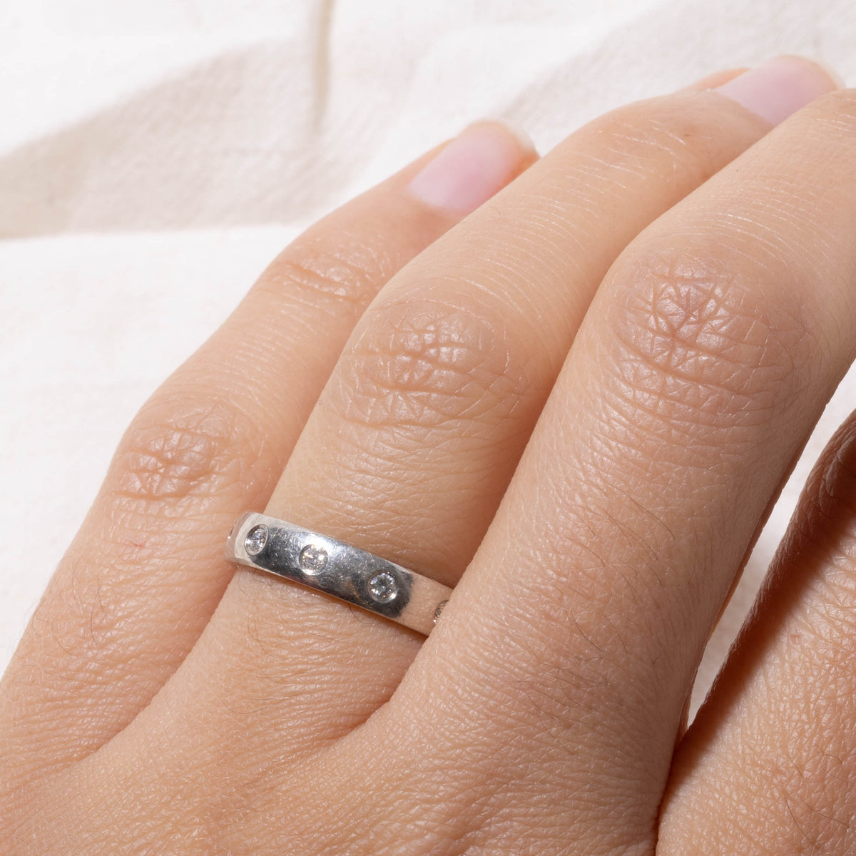 18k Eternity Flush Set Diamond Band | 0.32ctw | 3.85mm | SZ 6.5