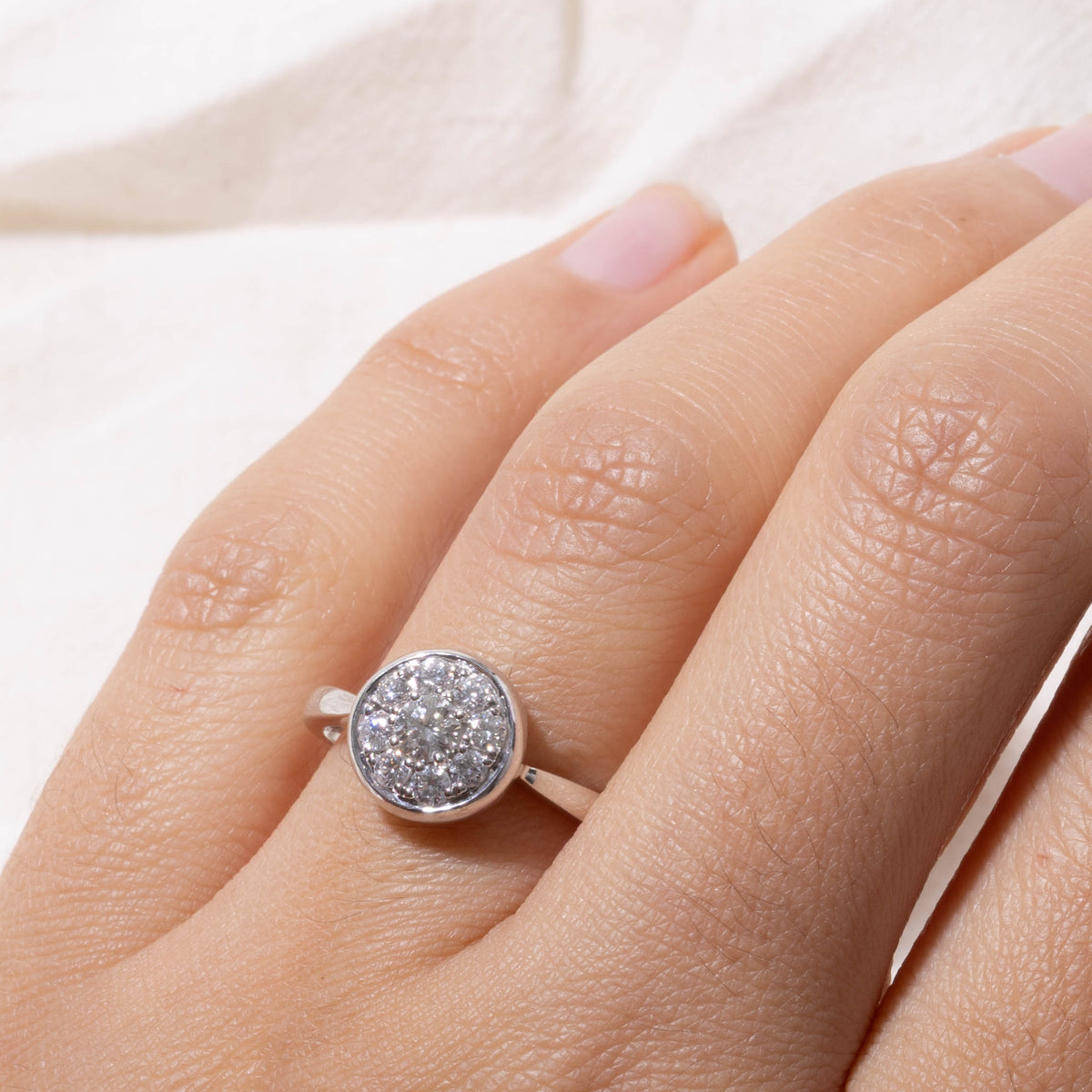 14k Bezel Set Diamond Cluster Ring | 0.46ctw | SZ 7.25
