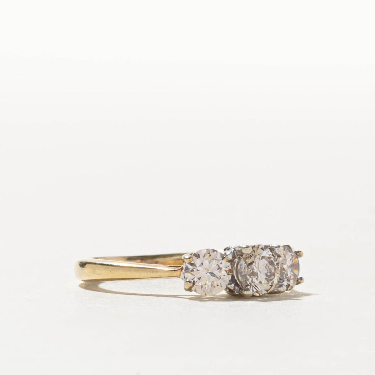 10k Three Stone Diamond Engagement Ring | 1.00ctw | SZ 5.75