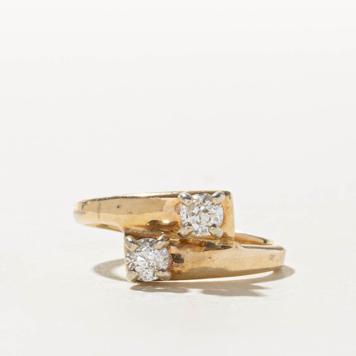 14k Toi et Moi Old European Cut Diamond Bypass Ring | 0.50ctw | SZ 6.5
