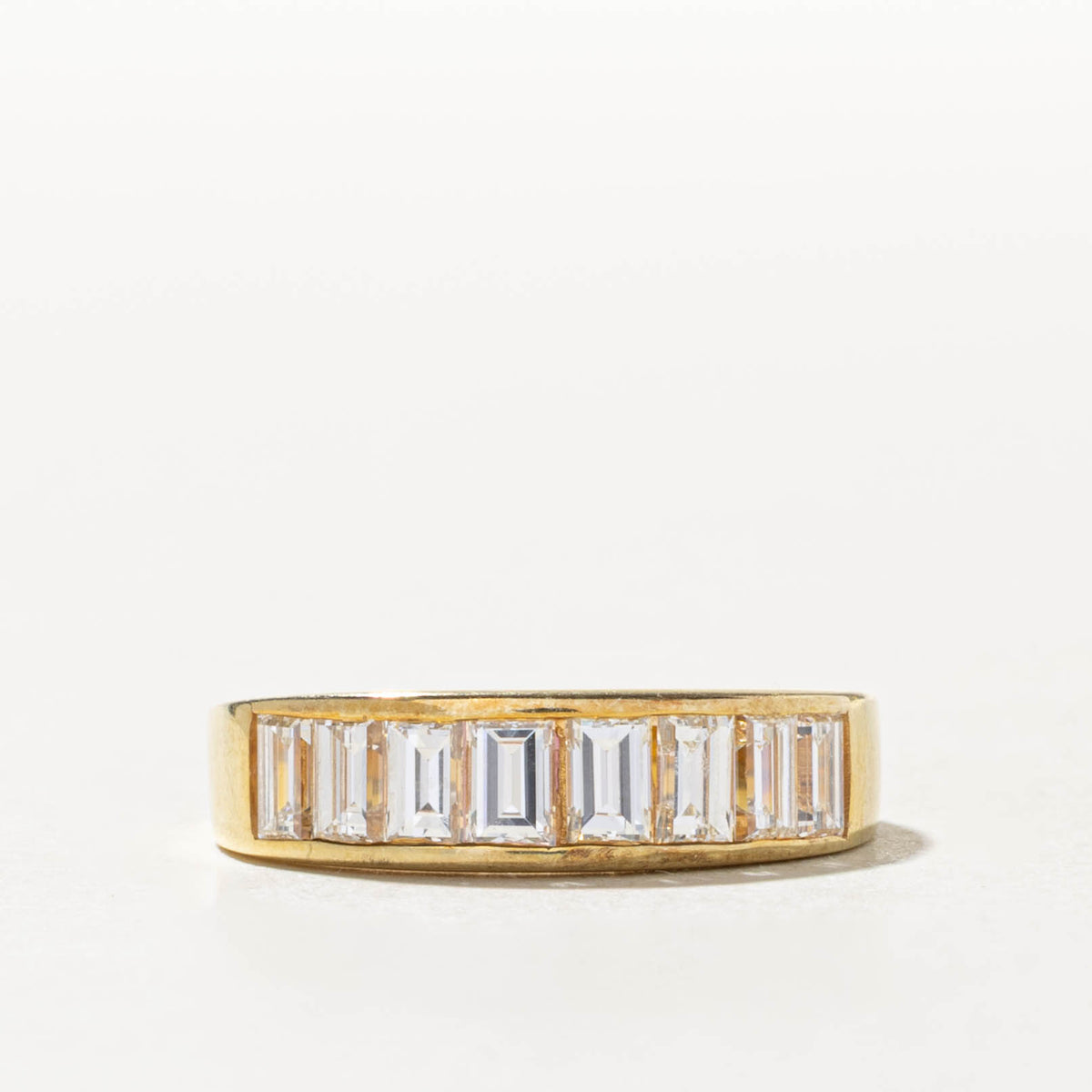 14k Semi Eternity Baguette Cut Diamond Band | 1.04ctw | 5.20mm | SZ 6.25