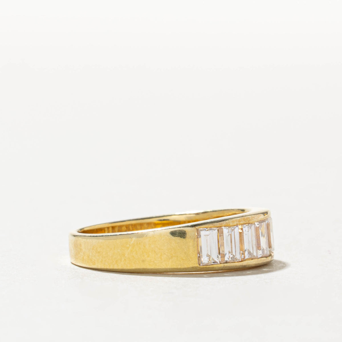 14k Semi Eternity Baguette Cut Diamond Band | 1.04ctw | 5.20mm | SZ 6.25