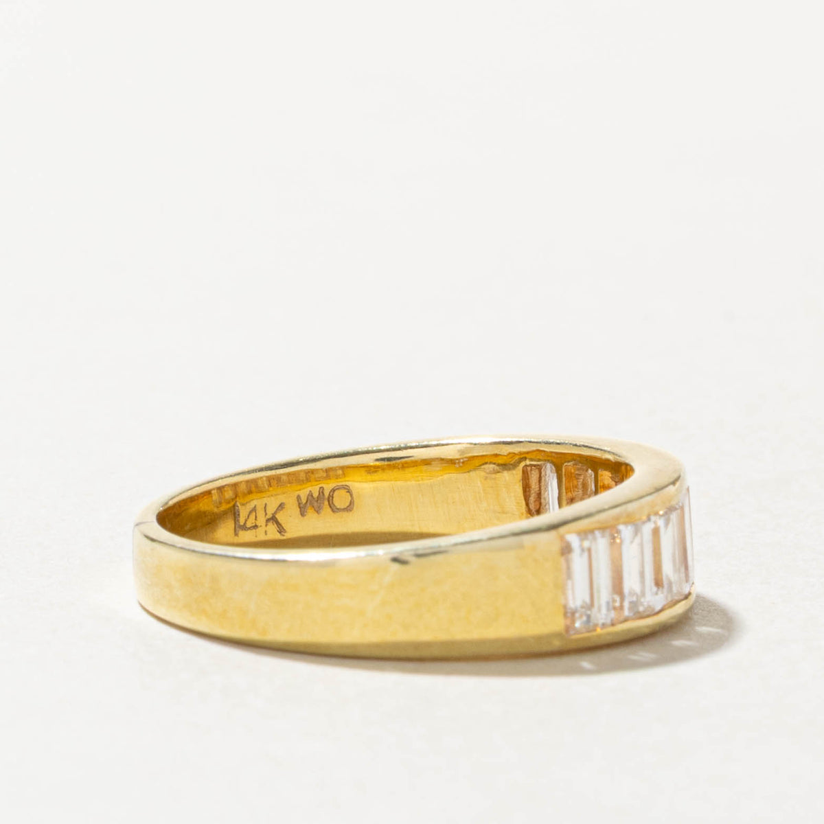 14k Semi Eternity Baguette Cut Diamond Band | 1.04ctw | 5.20mm | SZ 6.25