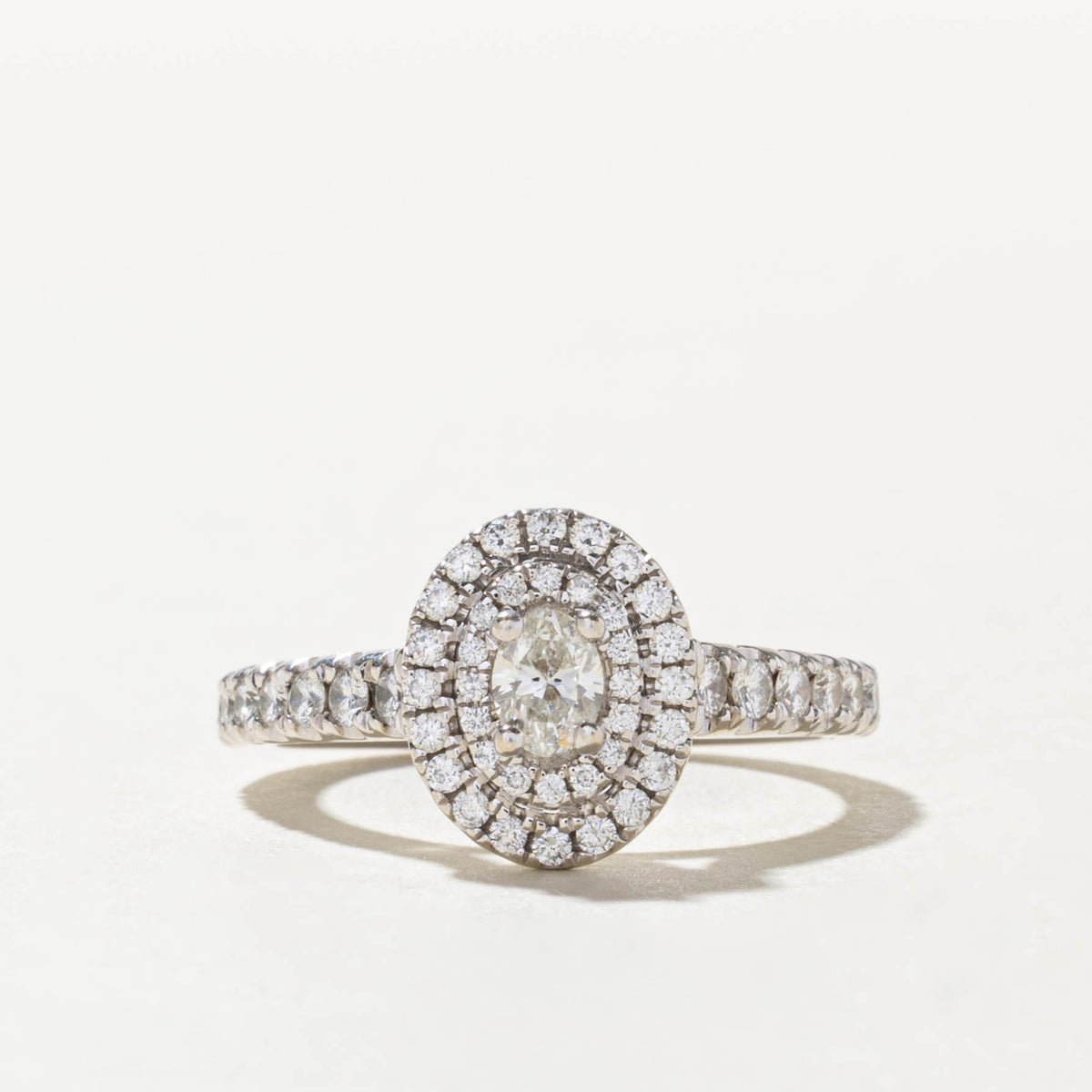 'Vera Wang' Diamond Double Halo & Hidden Sapphire Love Ring | 0.75ctw, 0.06ctw | SZ 6.5