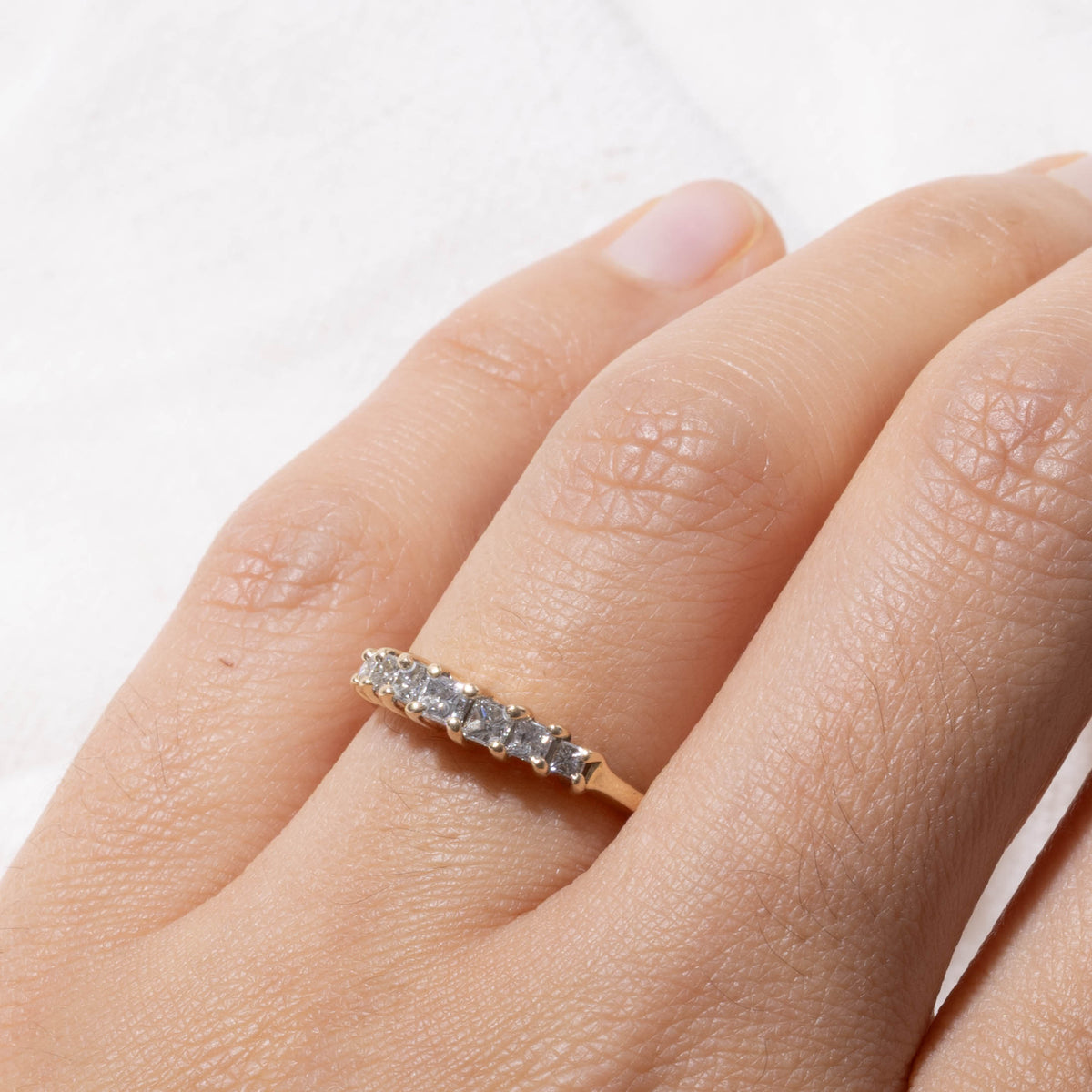 14k Semi Eternity Princess Cut Diamond Ring | 0.50ctw | SZ 5.75