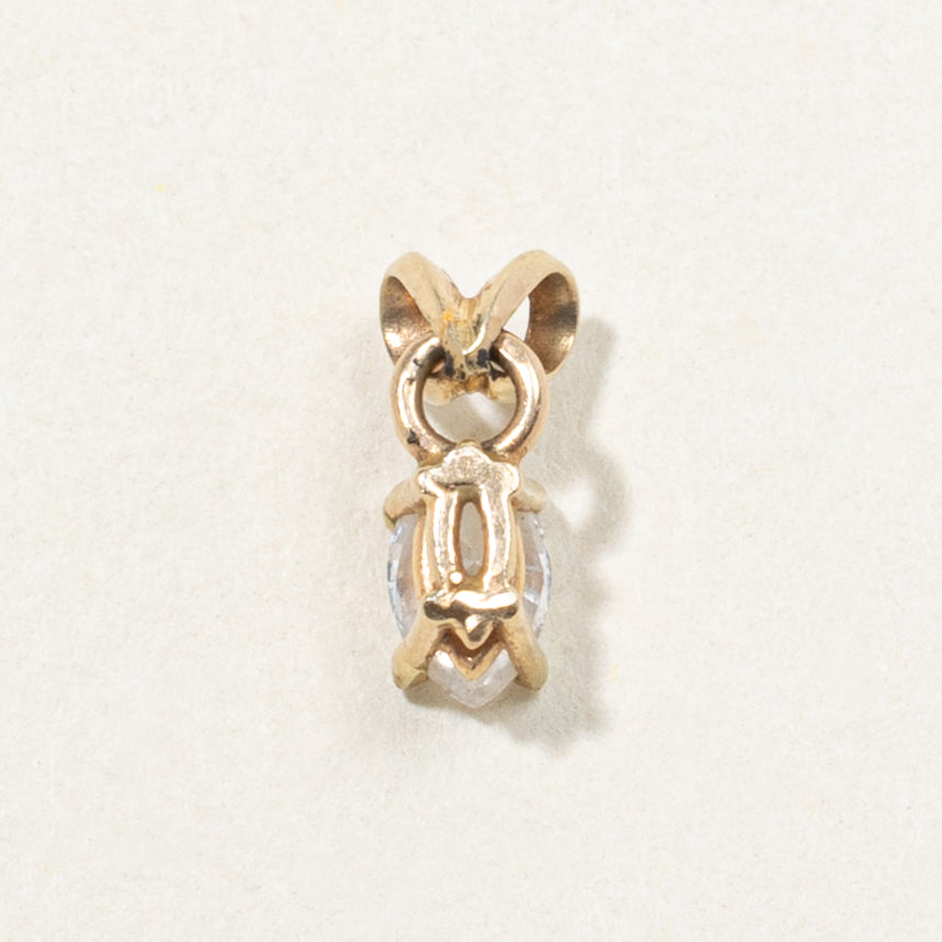 14k Marquise Cut Diamond Pendant | 0.35ct