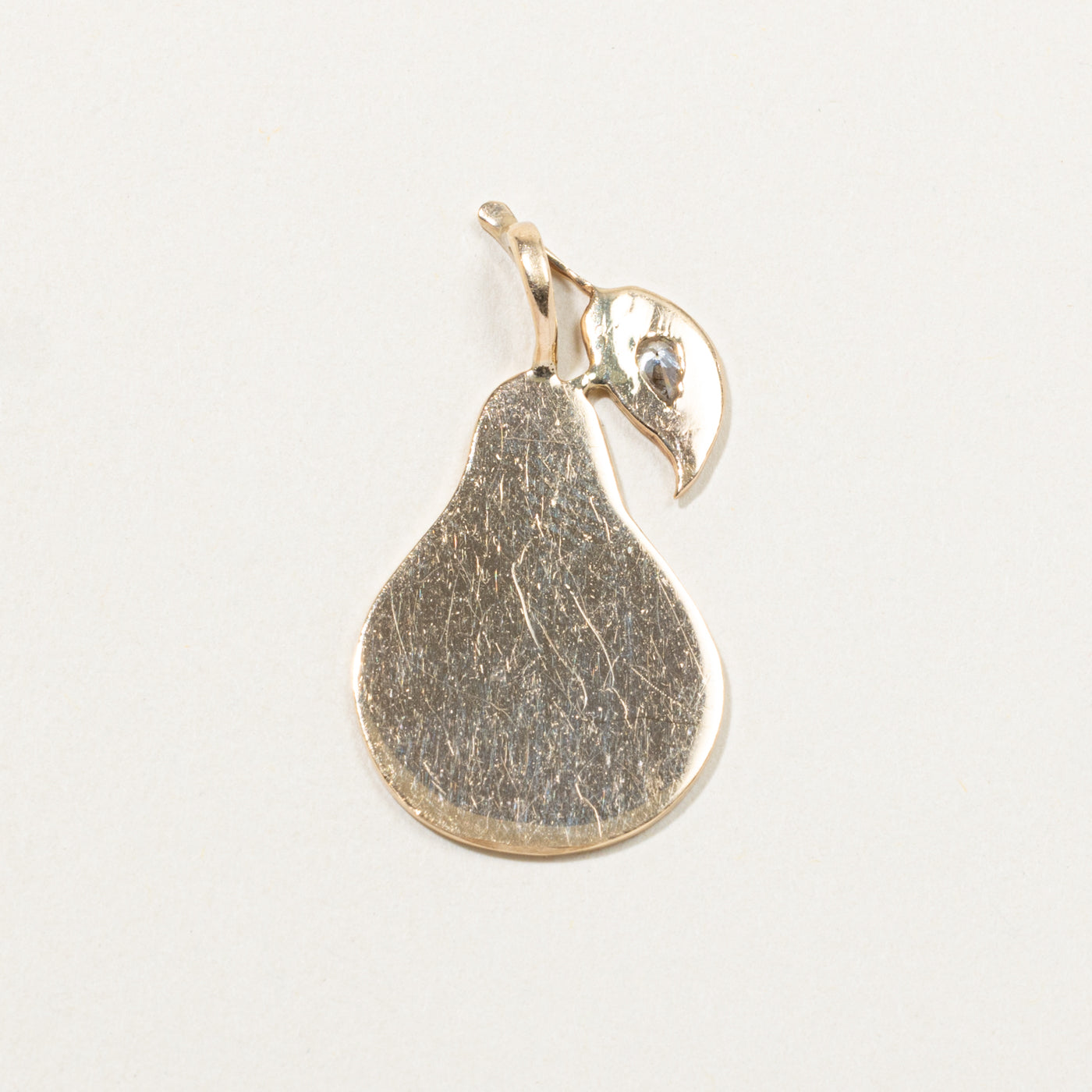 10k Flush Set Pear Cut Diamond Plain Pear Pendant | 0.12ct