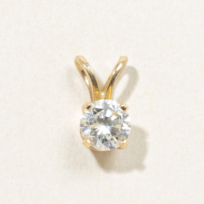 14k Solitaire Diamond Pendant | 0.32ct