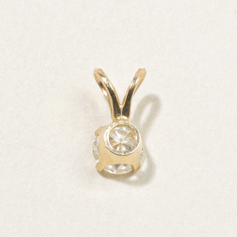 14k Solitaire Diamond Pendant | 0.32ct