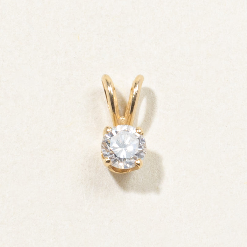14k Solitaire Diamond Pendant | 0.18ct