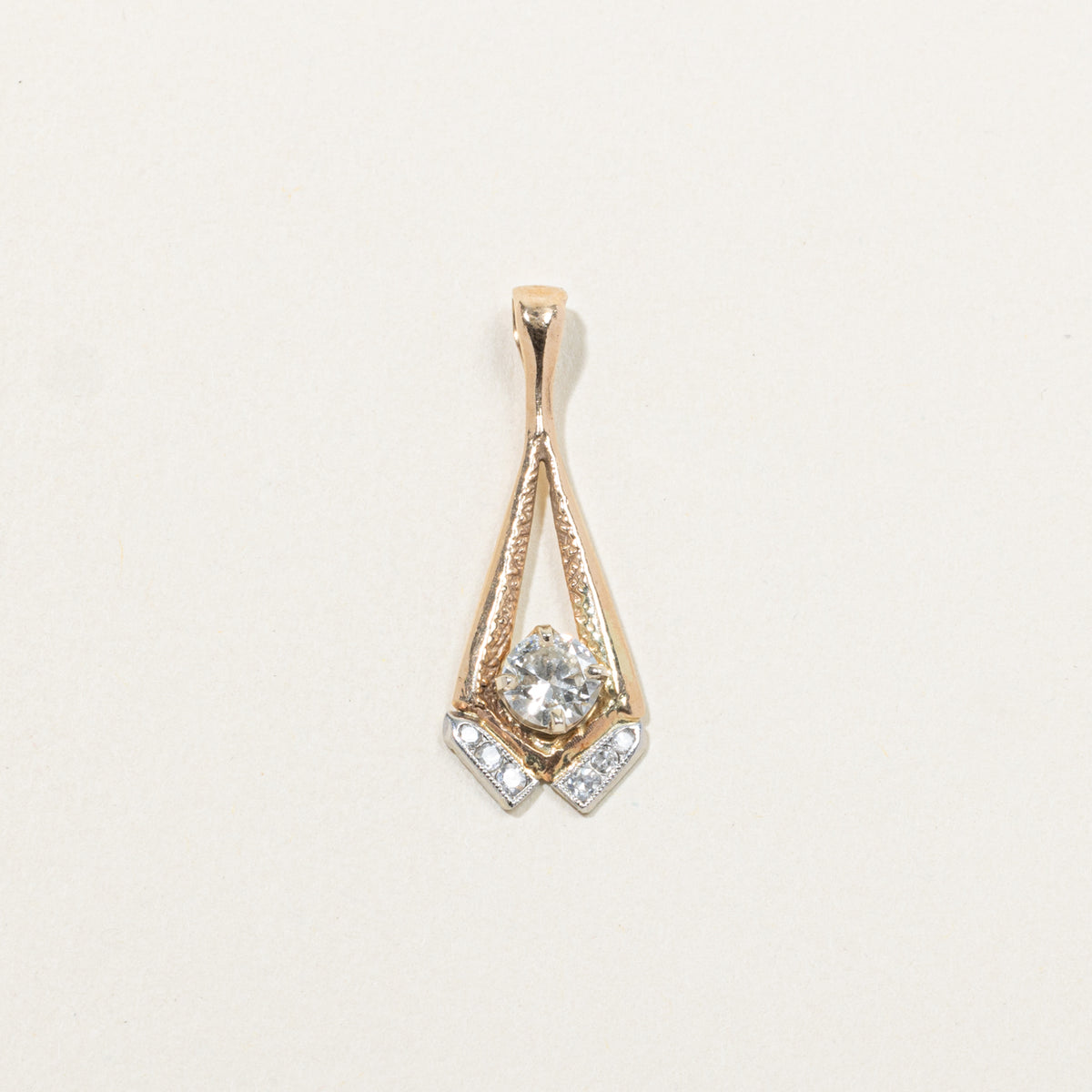 Diamond Textured Triangle Pendant | 0.68ctw