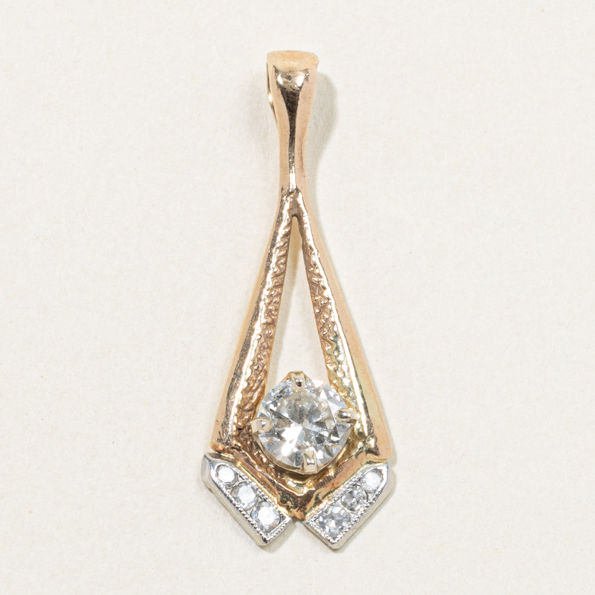 Diamond Textured Triangle Pendant | 0.68ctw