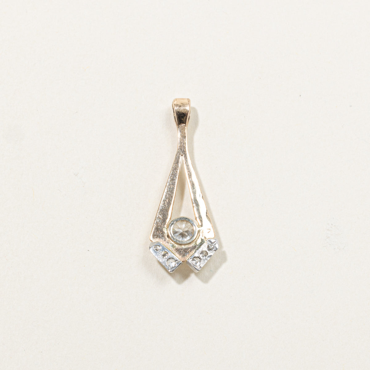 Diamond Textured Triangle Pendant | 0.68ctw