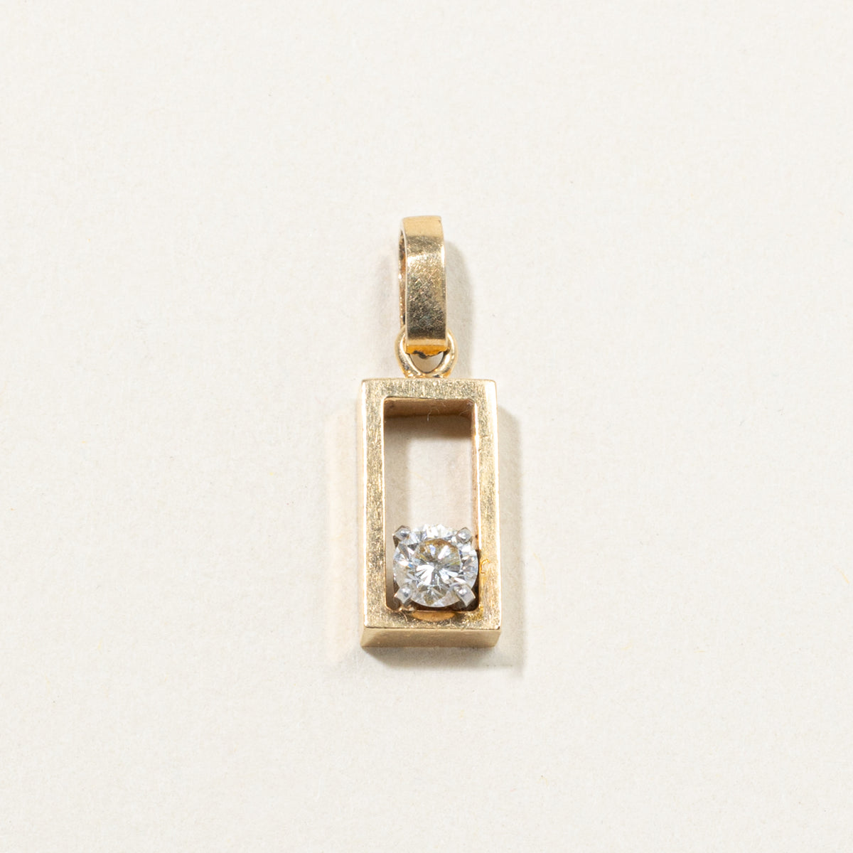 14k Solitaire Diamond Geometric Pendant | 0.27ct