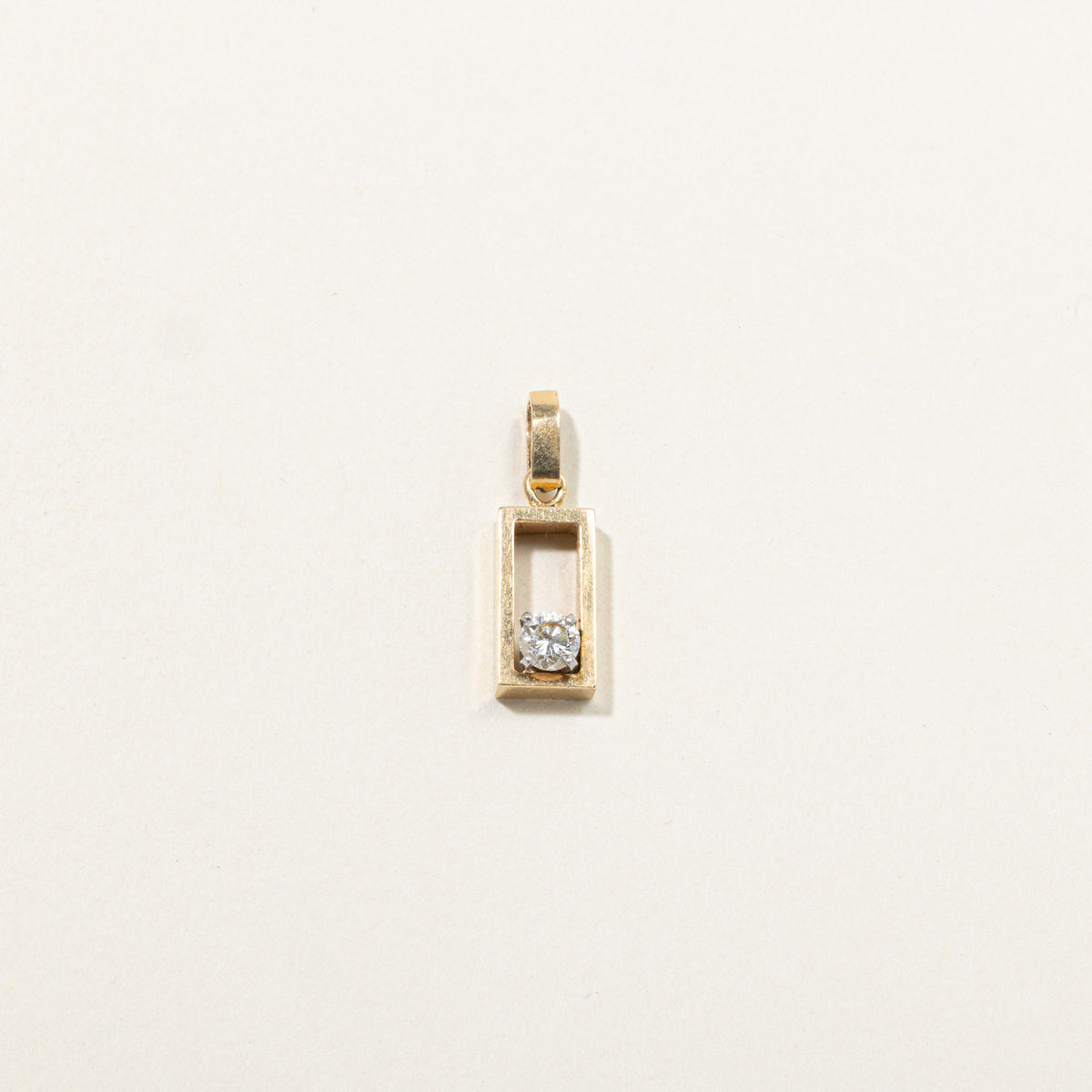 14k Solitaire Diamond Geometric Pendant | 0.27ct