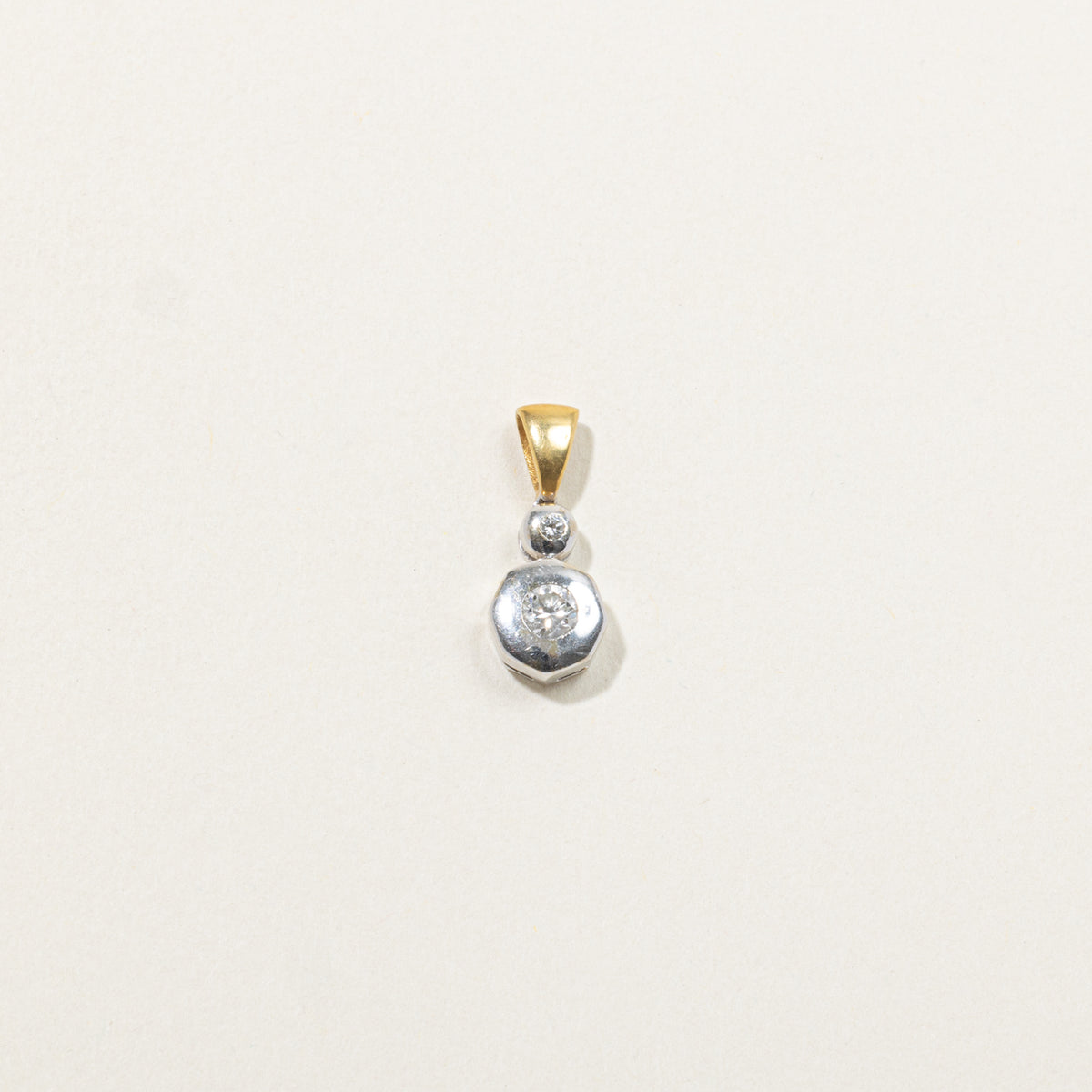 Two Tone Diamond Geometric Pendant | 0.22ctw
