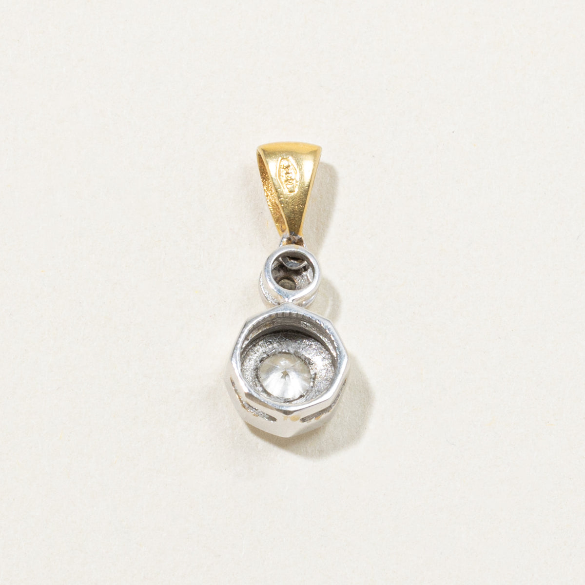 Two Tone Diamond Geometric Pendant | 0.22ctw