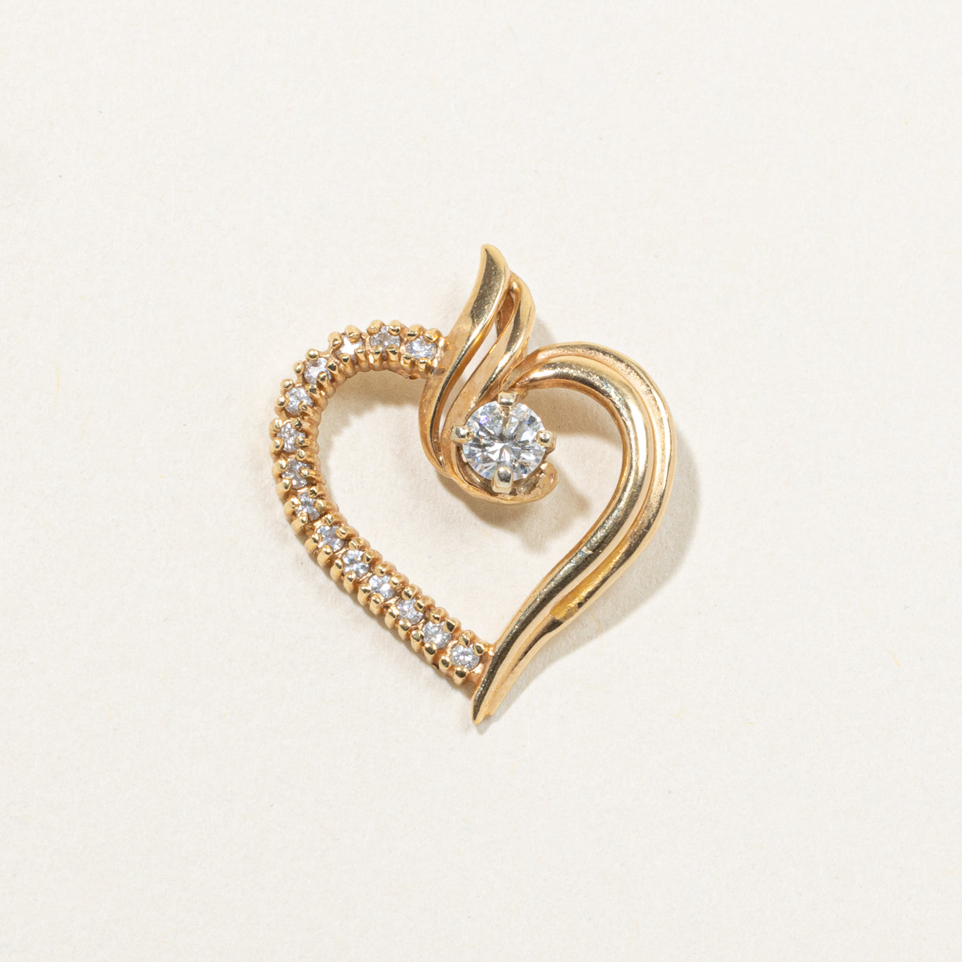 14k Diamond Heart Pendant | 0.45ctw