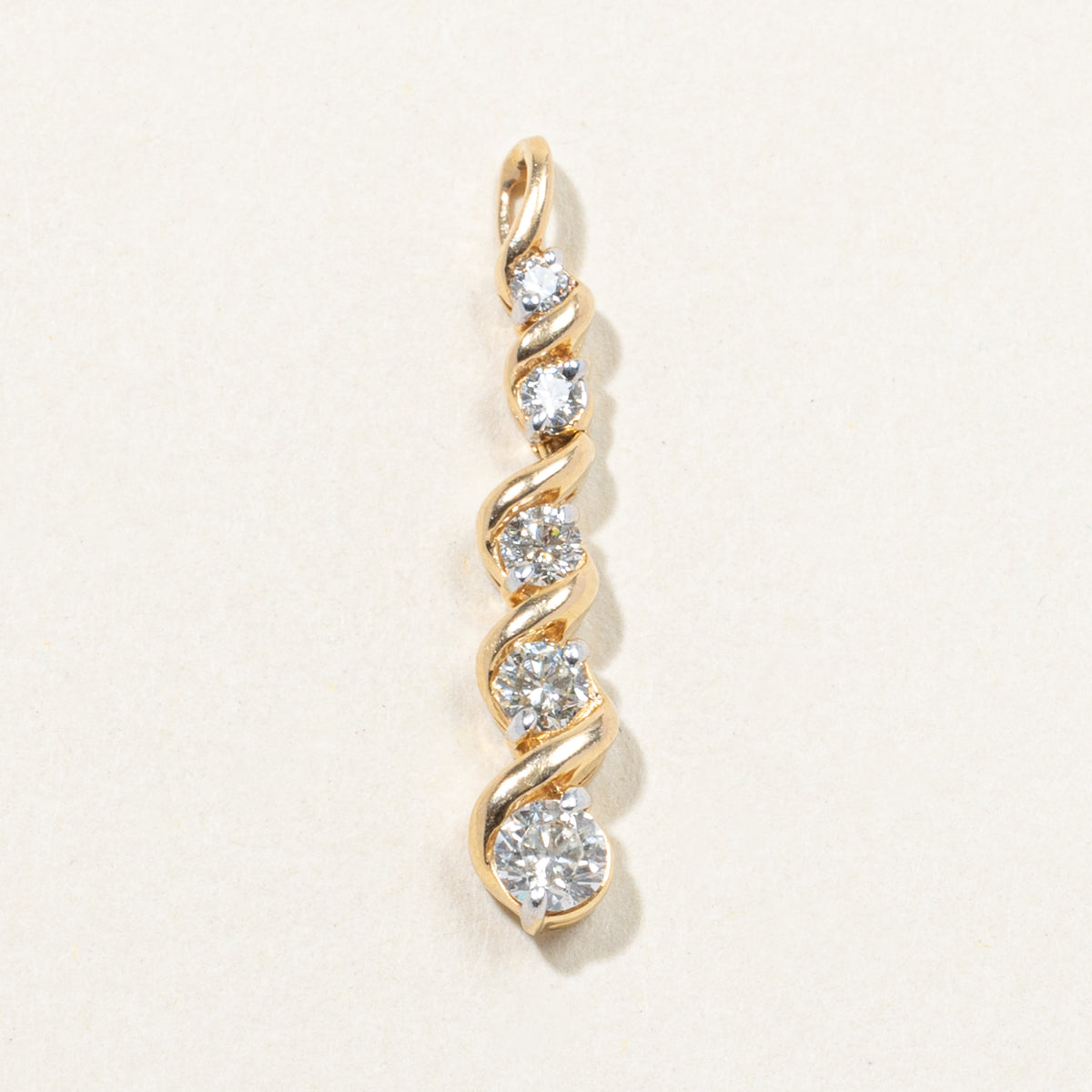 14k Channel Set Diamond Journey Pendant | 0.43ctw