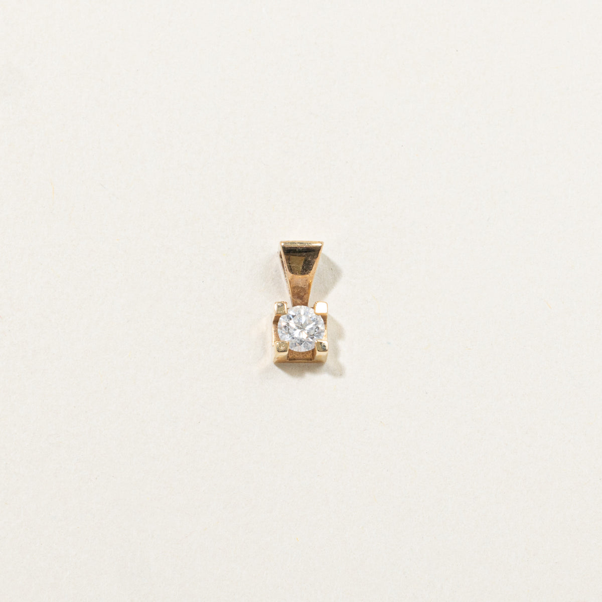 14k Solitaire Diamond Pendant | 0.29ct