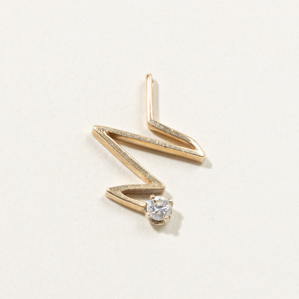 14k Diamond Abstract Pendant | 0.12ct