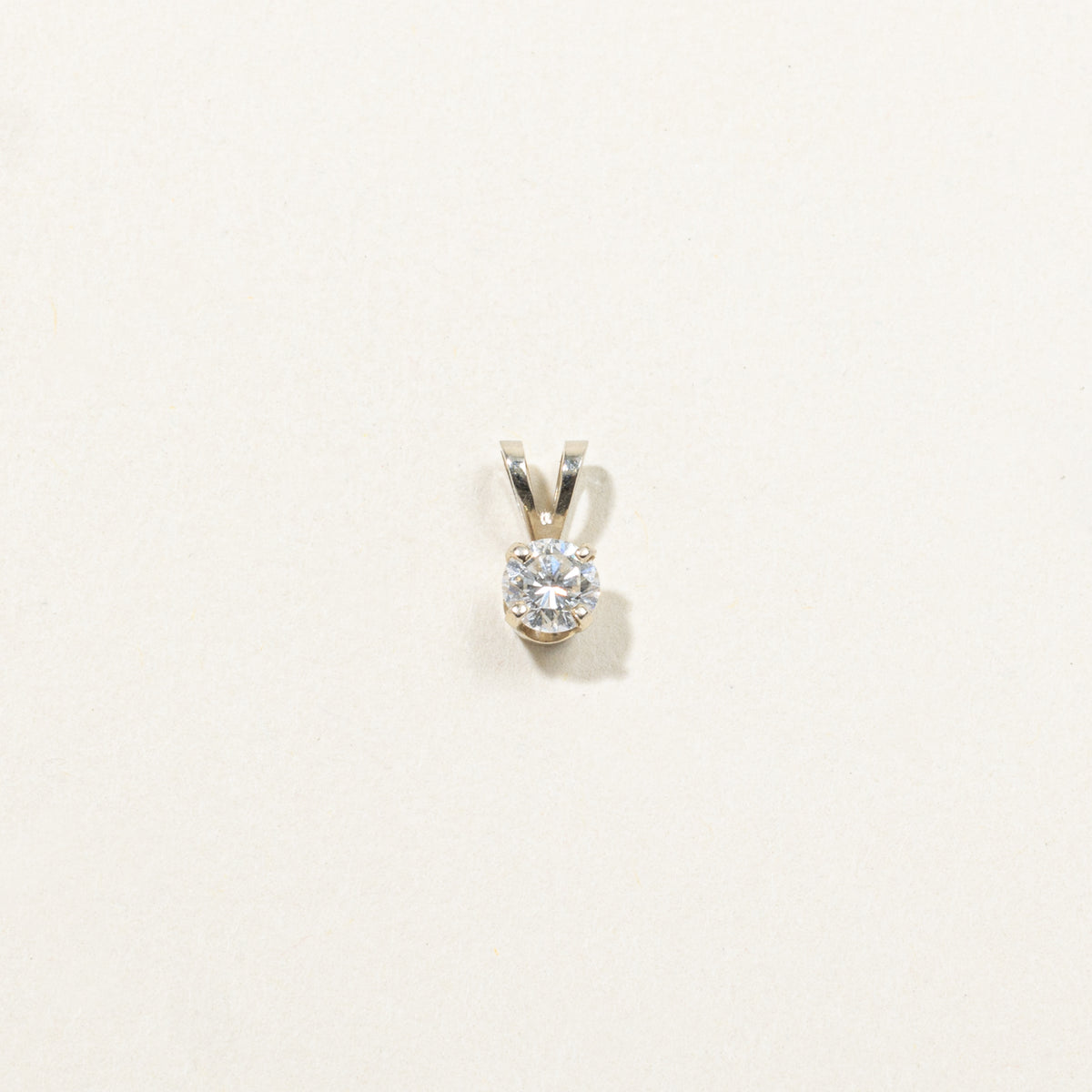 10k Solitaire Diamond Pendant | 0.39ct