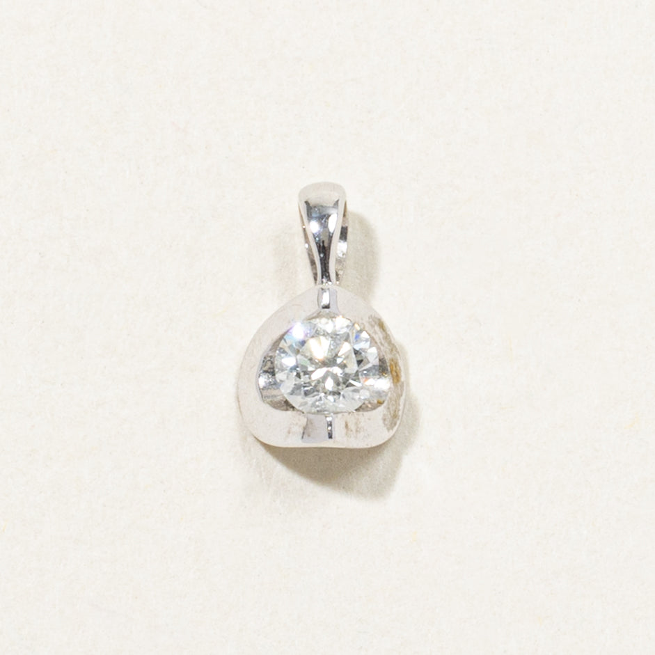 10k Tension Set Diamond Pendant | 0.19ct