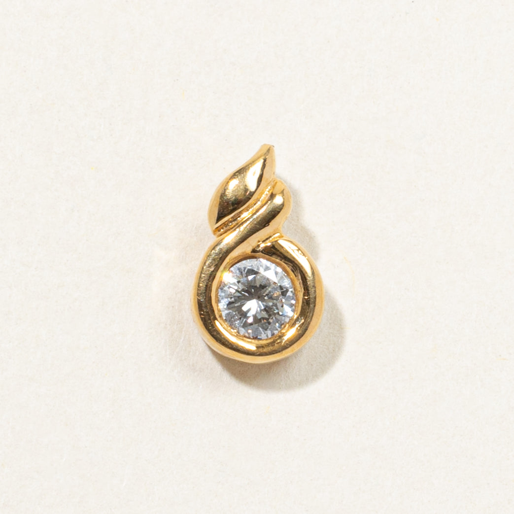 18k Solitaire Diamond Pendant | 0.35ct