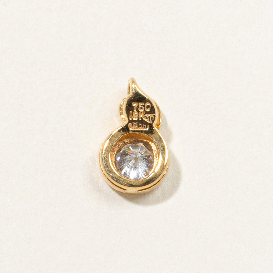 18k Solitaire Diamond Pendant | 0.35ct