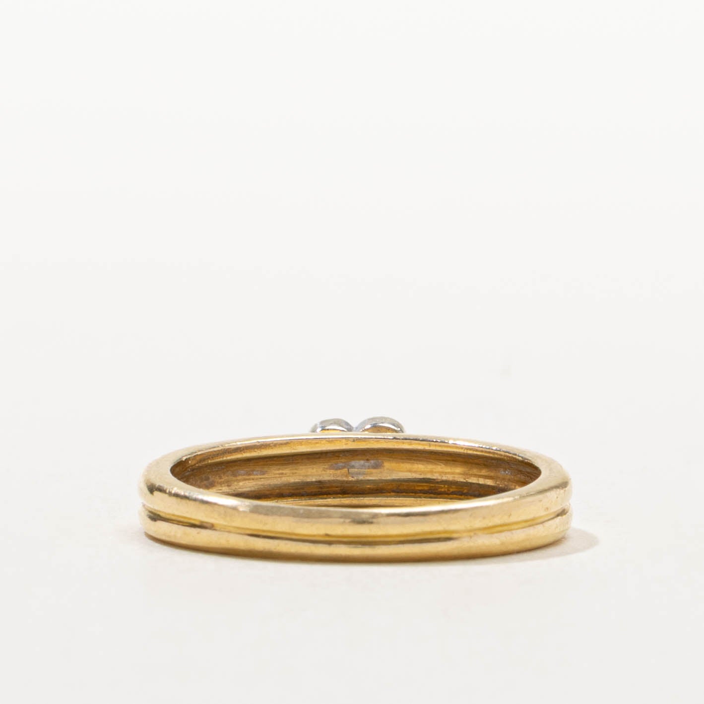 18k Diamond Heart Cluster Grooved Ring | SZ 6.75