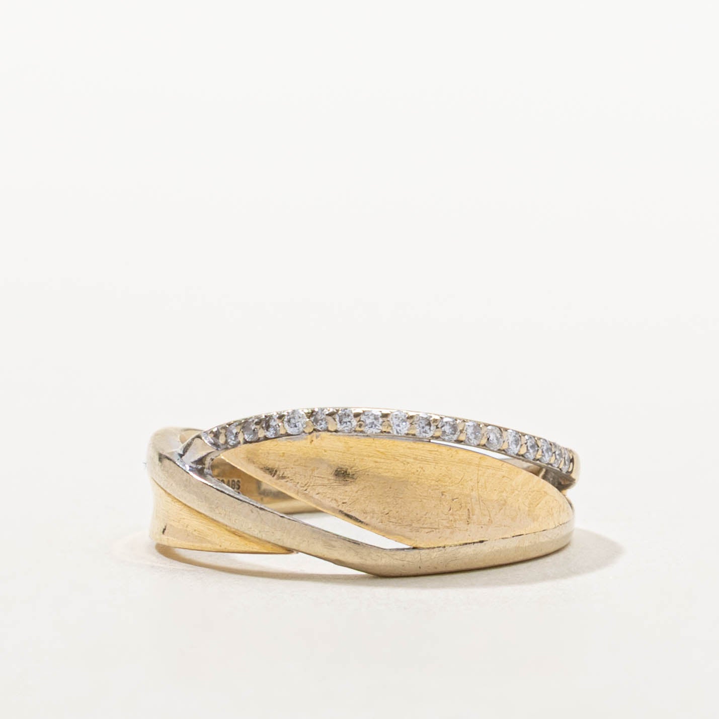 18k Diamond Accent Crossover Ring | SZ 7.25