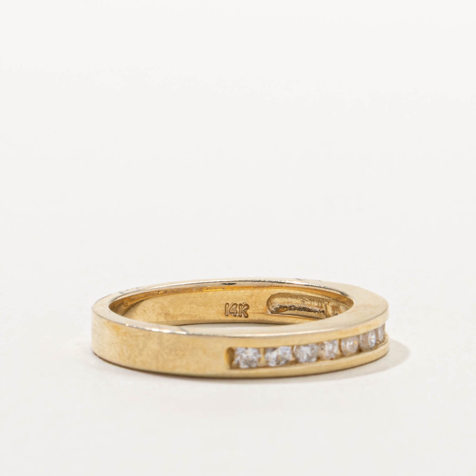 14k Channel Set Semi Eternity Diamond Band | SZ 6.75
