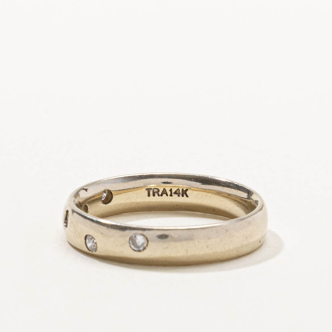 14k Flush Set Scattered Diamond Band | 3.75mm | SZ 5.75