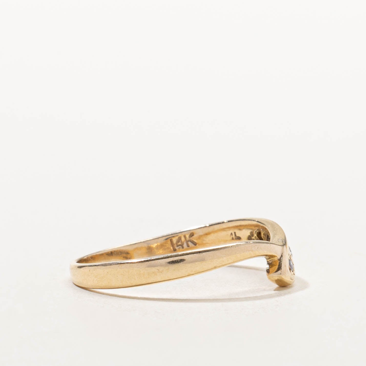 14k Diamond Accented Crossover Ring | SZ 7