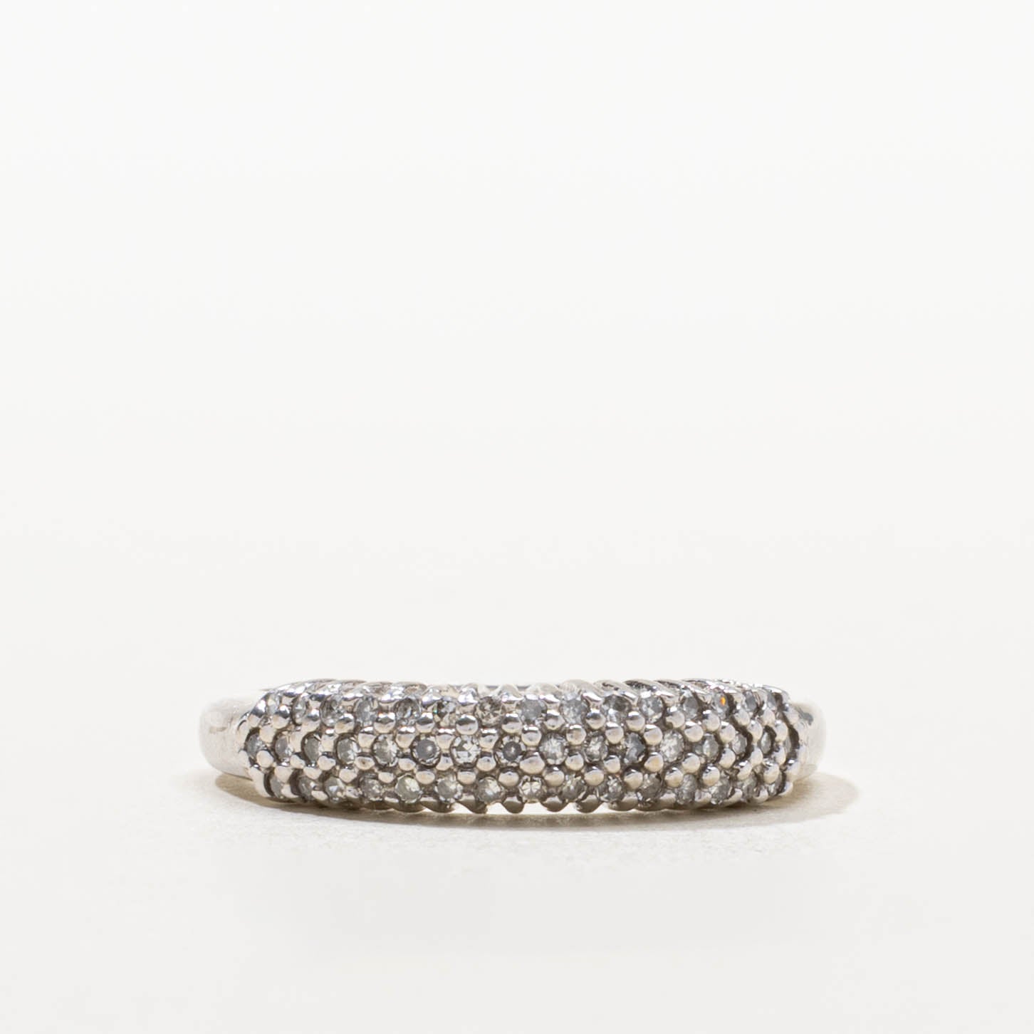 14k Pavé Set Semi Eternity Diamond Band | SZ 6.75