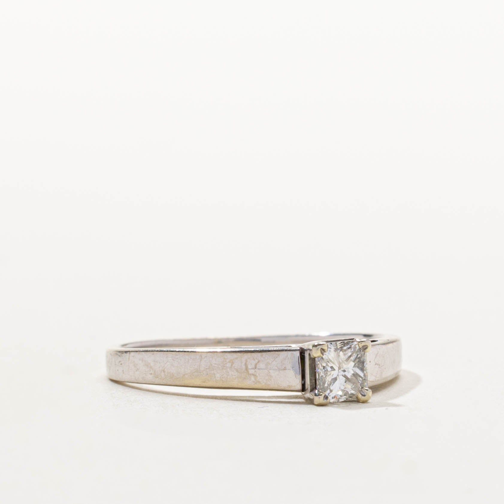 14k Princess Cut Solitaire Diamond Ring | 0.32ct SI1 G/H | SZ 8