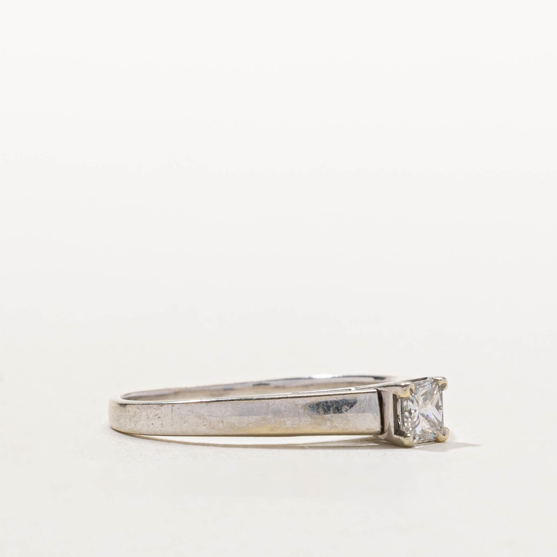 14k Princess Cut Solitaire Diamond Ring | 0.32ct SI1 G/H | SZ 8