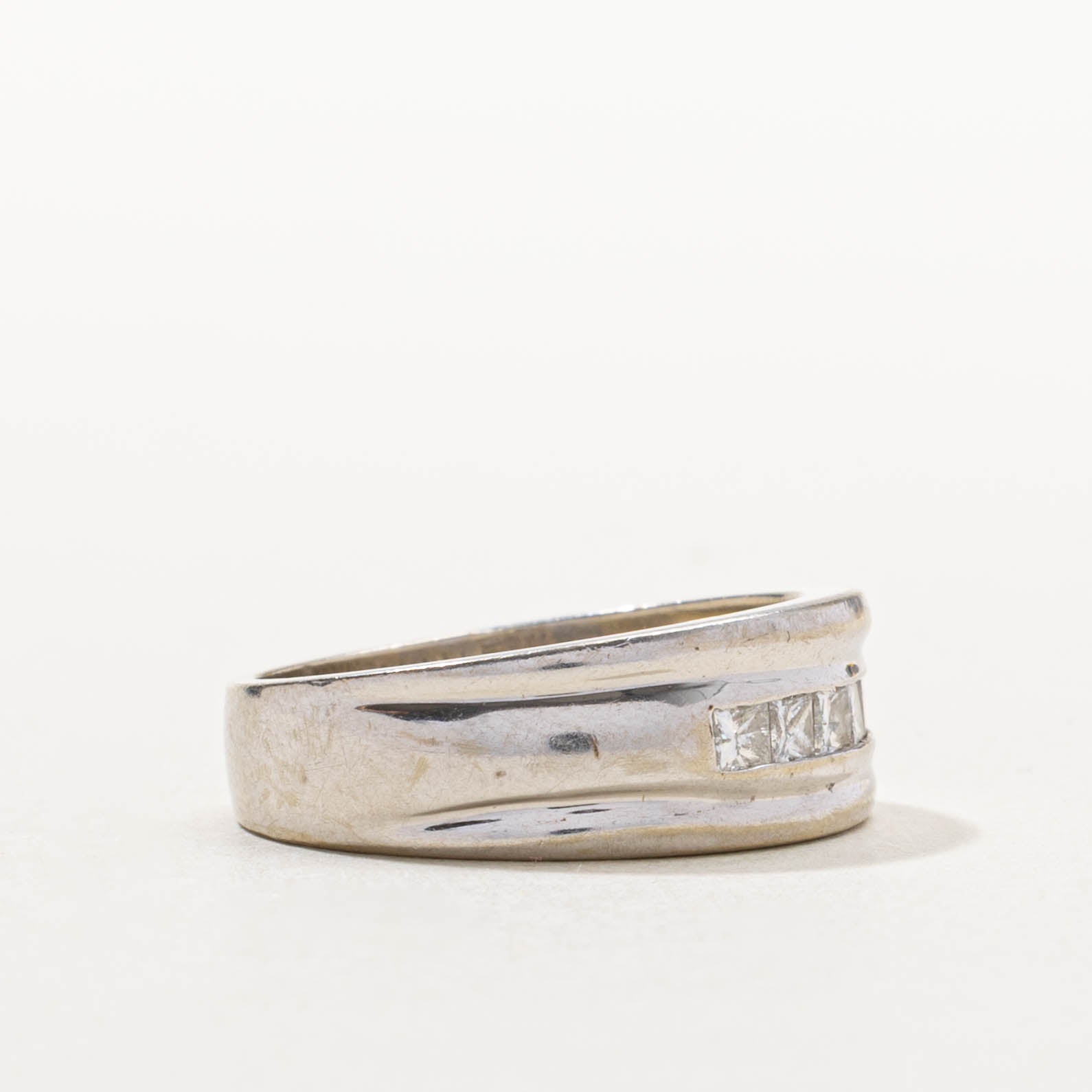 14k Six Stone Princess Cut Diamond Band | SZ 7