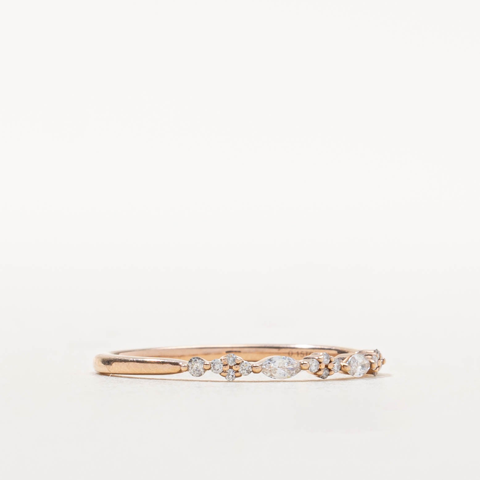 14k Rose Gold Marquise Cut Diamond Band | SZ 7.75