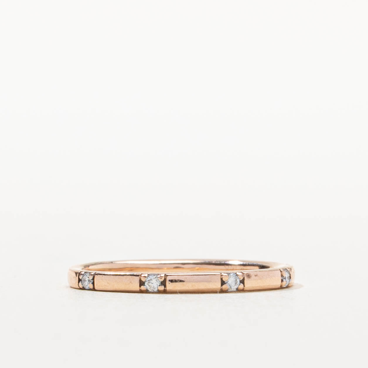 14k Rose Gold Four Stone Diamond Band | SZ 4.75