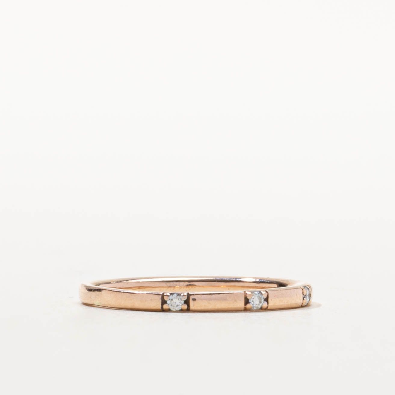 14k Rose Gold Four Stone Diamond Band | SZ 4.75